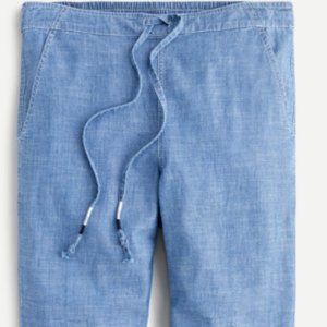 J Crew Tie Waist Seaside Pant in Chambray